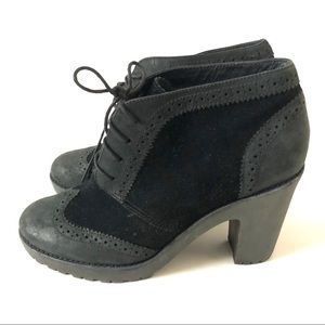 Sperry Top Sider Black lace up heels platform shoe